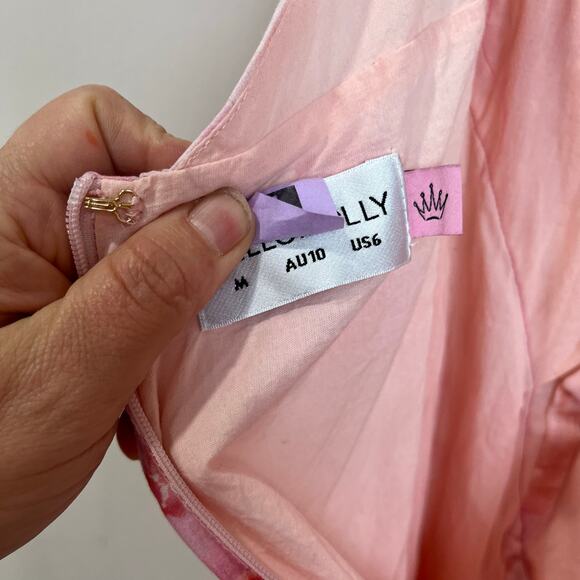 Hello Molly Tree Island Pink Halter Maxi Dress Women’s Size 6 Flowy Formal - Picture 5 of 11